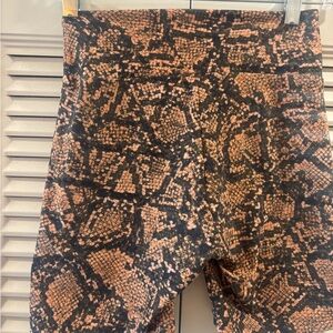 Skatie Snake Print Bike Shorts - Black and Tan